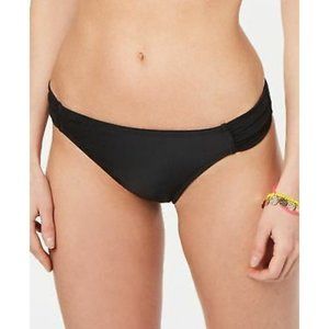 CALIFORNIA WAVES - Juniors Solid Shirred Hipster Bottom, Black, Extra Small, NWT